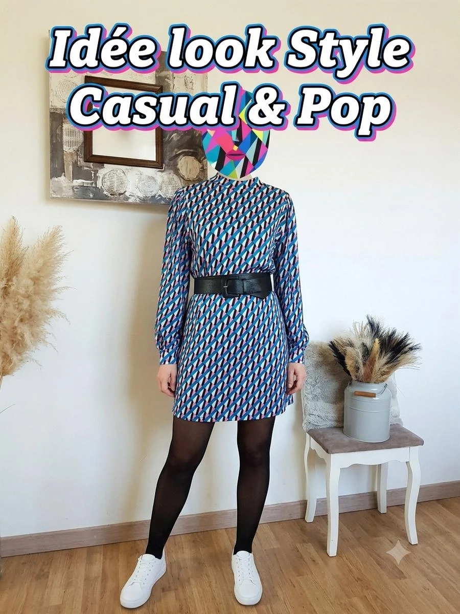 👗Vintage 70s Geometric Short Dress / Graphic - Florencia (Made in Italy) – photo 7